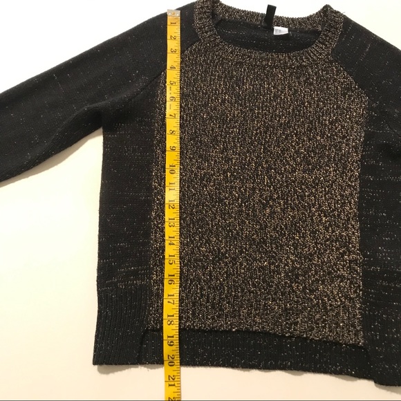 H&M Black Gold Metallic Ribbed Hem Sweater Size XS - Picture 5 of 6